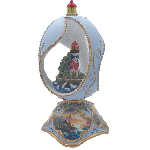 Thomas Kinkaide Lighthouse Carved Egg Figurine Music Box - Picture 6 of 13